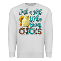 Western Just A Girl Who Loves Chicks Premium Sweatshirt | Teevron