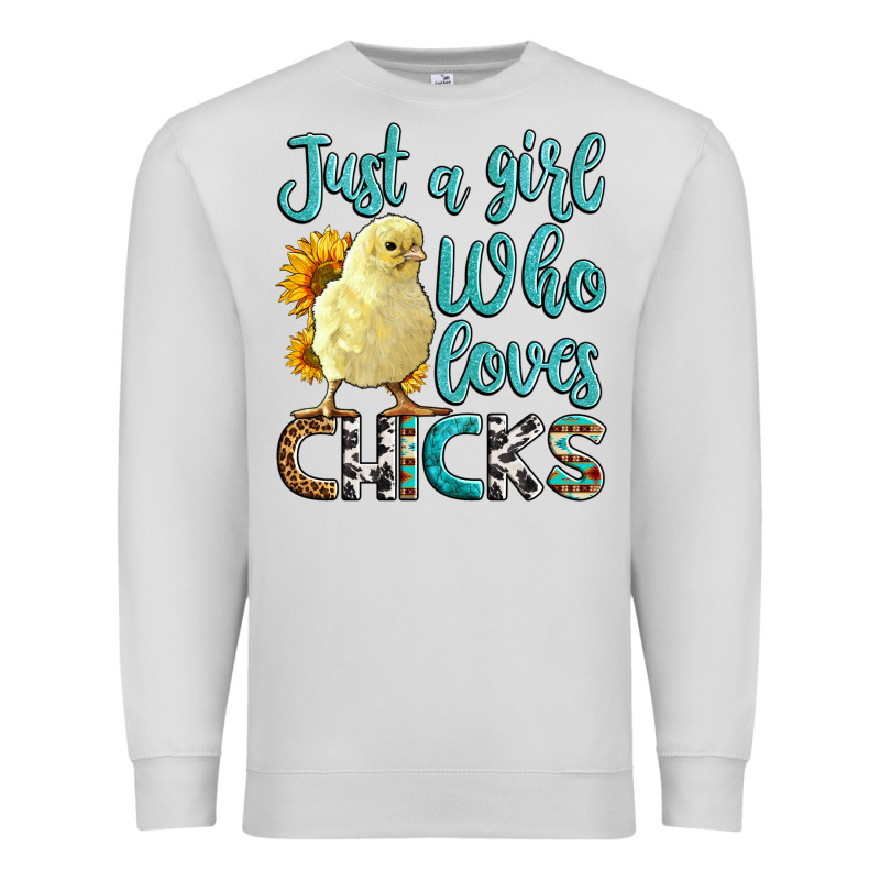Western Just A Girl Who Loves Chicks Premium Sweatshirt by LillyAllenDesigns | Teevron