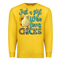 Lemon Western Just A Girl Who loves Chicks Premium Sweatshirt - LillyAllenDesigns