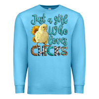 Ocean Blue Western Just A Girl Who loves Chicks Premium Sweatshirt - LillyAllenDesigns