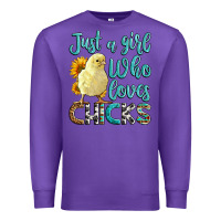 Purple Western Just A Girl Who loves Chicks Premium Sweatshirt - LillyAllenDesigns