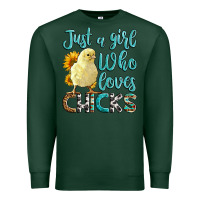 Sports Green Western Just A Girl Who loves Chicks Premium Sweatshirt - LillyAllenDesigns