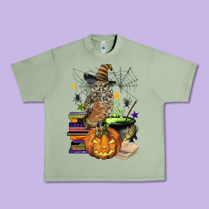 Halloween Owl Urban Heavy Tee Designed By Barkaloodesign