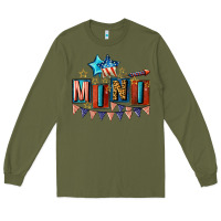 Army Green American Mini 4th of july Long Sleeve Tee - CowGirlArtShop