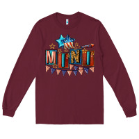 Burgundy American Mini 4th of july Long Sleeve Tee - CowGirlArtShop
