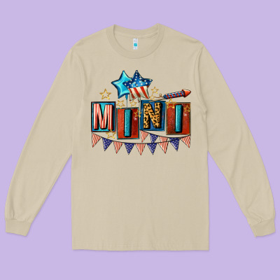 American Mini 4th Of July Long Sleeve Tee Designed By Cowgirlartshop