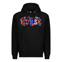 Black 4th of july nurse Premium Hoodie - NancyCooperArtShop