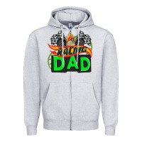 Heather Grey racing dad with racing oto equipment Zipper Hoodie - AdoDesignShop