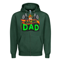 Sports Green racing dad with racing oto equipment Zipper Hoodie - AdoDesignShop