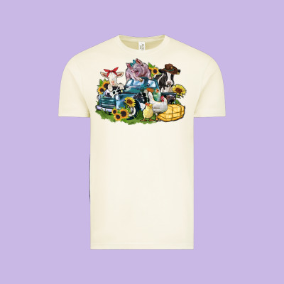 Farm Animals Truck Vintage Tee Designed By Zillion Design Studio