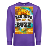 Purple bee nice or buzz off Premium Sweatshirt - LillyAllenDesigns