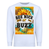 White bee nice or buzz off Premium Sweatshirt - LillyAllenDesigns