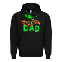 Black racing dad with racing motorcycle Zipper Hoodie - AdoDesignShop