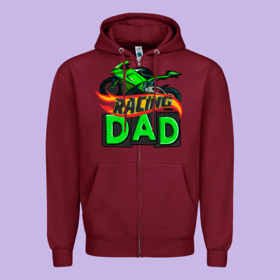 Racing Dad With Racing Motorcycle Zipper Hoodie Designed By Adodesignshop