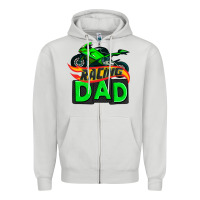 Dove Grey racing dad with racing motorcycle Zipper Hoodie - AdoDesignShop
