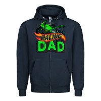 Navy racing dad with racing motorcycle Zipper Hoodie - AdoDesignShop