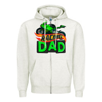 Oatmeal Heather racing dad with racing motorcycle Zipper Hoodie - AdoDesignShop