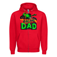 Red racing dad with racing motorcycle Zipper Hoodie - AdoDesignShop