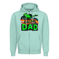 Seafoam racing dad with racing motorcycle Zipper Hoodie - AdoDesignShop