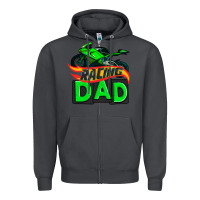 Smoke racing dad with racing motorcycle Zipper Hoodie - AdoDesignShop