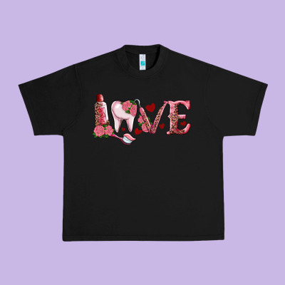 Valentines Day Dental Love Urban Heavy Tee Designed By Ranaportraitstore