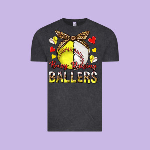 Busy Raising Ballers With Baseball And Softball Vintage Tee Designed By Texasbilliewilder