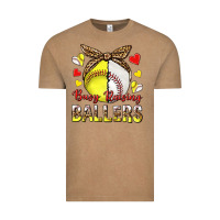 Vintage Coffee busy raising ballers with baseball and softball Vintage Tee - texasbilliewilder