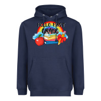 Navy back to school hello first grade 3200x2400 Heavyweight Hoodie - AdoDesignShop