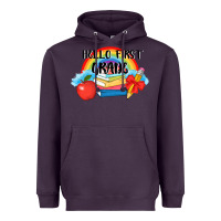 Plum back to school hello first grade 3200x2400 Heavyweight Hoodie - AdoDesignShop
