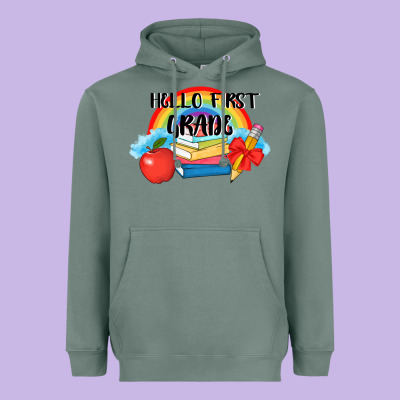 Back To School Hello First Grade 3200x2400 Heavyweight Hoodie Designed By Adodesignshop