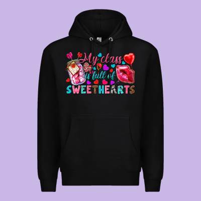 My Class Is Full Of Sweethearts Premium Hoodie Designed By Nancycooperartshop