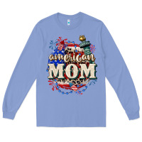 Colony Blue American Mom 4th of July Long Sleeve Tee - CowGirlArtShop