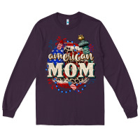 Plum American Mom 4th of July Long Sleeve Tee - CowGirlArtShop