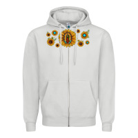 Dove Grey sunflower lady of guadalupe Zipper Hoodie - JahusDesignShop