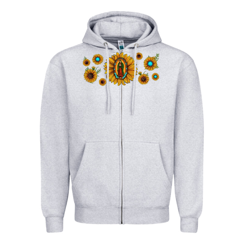 Sunflower Lady Of Guadalupe Zipper Hoodie by JahusDesignShop | Teevron