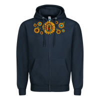 Navy sunflower lady of guadalupe Zipper Hoodie - JahusDesignShop
