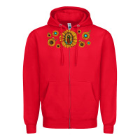 Red sunflower lady of guadalupe Zipper Hoodie - JahusDesignShop