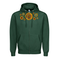 Sports Green sunflower lady of guadalupe Zipper Hoodie - JahusDesignShop