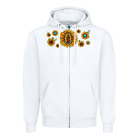White sunflower lady of guadalupe Zipper Hoodie - JahusDesignShop