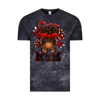 Cloud Black cheer mom afro messy bun Vintage Tee - texasbilliewilder