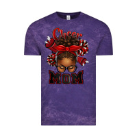 Cloud Purple cheer mom afro messy bun Vintage Tee - texasbilliewilder