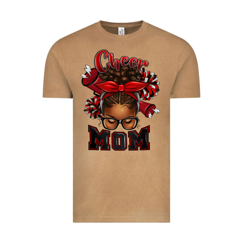 Cheer Mom Afro Messy Bun Vintage Tee by texasbilliewilder | Teevron