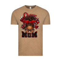 Vintage Coffee cheer mom afro messy bun Vintage Tee - texasbilliewilder