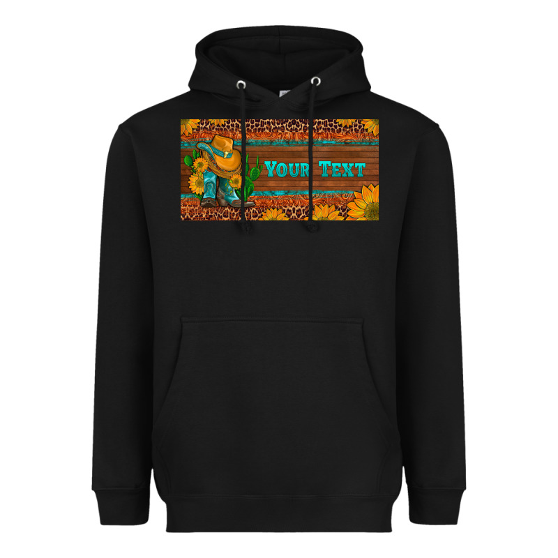 (preview)custom Cowboy Boots Sunflowers And Cactus License Plate Heavyweight Hoodie by Artiststas | Teevron