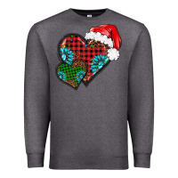 Charcoal Heather Christmas heart gemstones leopard Premium Sweatshirt - BarkalooDesign