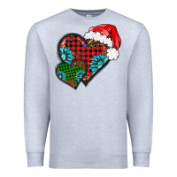 Heather Grey Christmas heart gemstones leopard Premium Sweatshirt - BarkalooDesign