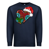 Navy Christmas heart gemstones leopard Premium Sweatshirt - BarkalooDesign