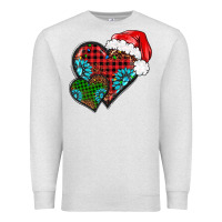 Oatmeal Heather Christmas heart gemstones leopard Premium Sweatshirt - BarkalooDesign