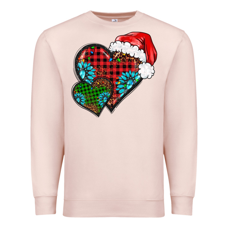 Christmas Heart Gemstones Leopard Premium Sweatshirt by BarkalooDesign | Teevron