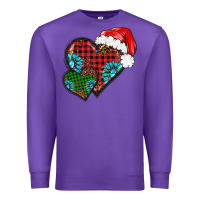 Purple Christmas heart gemstones leopard Premium Sweatshirt - BarkalooDesign